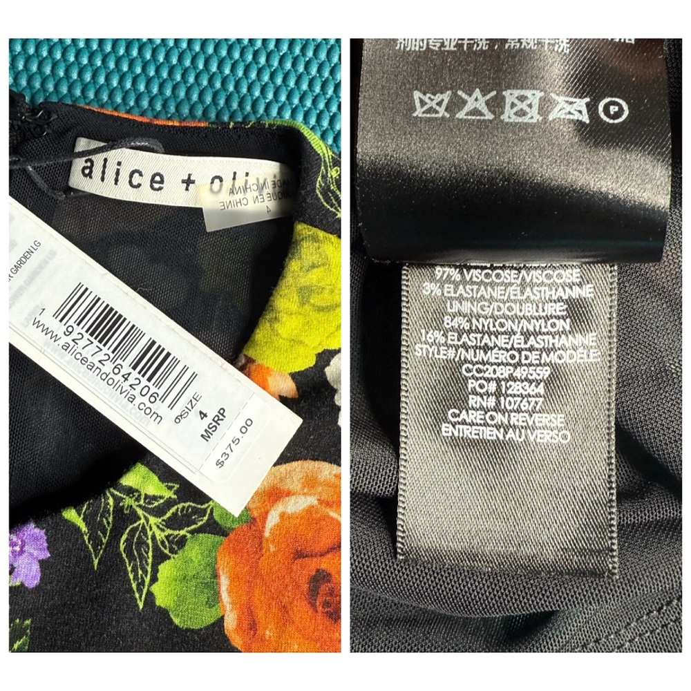 Alice + Olivia Delora Floral Multi Colored Mini Dress - Picture 13 of 16
